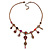 Vintage Inspired Bronze Crystal and Enamel Charm Bead  Necklace - 37cm L/ 7cm Ext - view 3