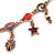 Vintage Inspired Bronze Crystal and Enamel Charm Bead  Necklace - 37cm L/ 7cm Ext - view 6