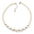 Simulated Glass Pearl Crystal Ring Flex Wire Choker Necklace In Silver Tone - 38cm Length/ 4cm Extension