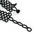 Chic Victorian/ Gothic/ Burlesque Black Bead Bib Style Choker Necklace - 28cm L/ 6cm Ext - view 4