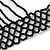 Chic Victorian/ Gothic/ Burlesque Black Bead Bib Style Choker Necklace - 28cm L/ 6cm Ext - view 6