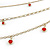 Gold Tone Multi Chain with Red Charm Bead Necklace - 52cm L - view 8