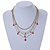 Gold Tone Multi Chain with Red Charm Bead Necklace - 52cm L - view 3