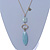 Pale Green Resin Oval Pendant with Gold Tone Chain Necklace - 54cm L/ 5cm Ext/ 10cm Pendant - view 7