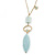 Pale Green Resin Oval Pendant with Gold Tone Chain Necklace - 54cm L/ 5cm Ext/ 10cm Pendant - view 6