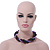 Pink, Cappuccino, Peacock Glass Bead Rope Style Choker Necklace - 36cm L - view 7