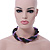 Pink, Cappuccino, Peacock Glass Bead Rope Style Choker Necklace - 36cm L - view 3
