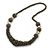Chunky Metallic Grey Glass Bead Necklace - 70cm L