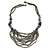 Black/ Grey Glass Bead Bib Style Necklace - 70cm L - view 7
