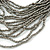 Black/ Grey Glass Bead Bib Style Necklace - 70cm L - view 5