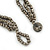 Black/ Grey Glass Bead Bib Style Necklace - 70cm L - view 4