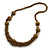 Chunky Bronze Gold Coloured Glass Bead Necklace - 70cm L