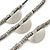 3 Strand Grey Cotton Cord Necklace with Metal Rings In Silver Tone - 66cm L/ 4cm Ext - view 3