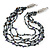 Multistrand, Layered Hematite Glass Bead, Shell Nugget Bead Necklace In Silver Tone - 56cm L