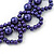 Purple Imitation Pearl Bead Collar Style Necklace In Silver Tone - 36cm L/ 6cm Ext - view 4