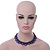 Purple Imitation Pearl Bead Collar Style Necklace In Silver Tone - 36cm L/ 6cm Ext - view 6