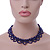 Purple Imitation Pearl Bead Collar Style Necklace In Silver Tone - 36cm L/ 6cm Ext - view 2