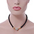 Black Rubber Necklace With Crystal Heart Magnetic Closure (Gold Tone) - 38cm L - view 3