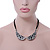 Silver Tone, Crystal Collar Necklace With Black Suede Cords - 40cm L/ 7cm Ext - view 3