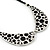 Silver Tone, Crystal Collar Necklace With Black Suede Cords - 40cm L/ 7cm Ext - view 5