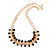 Statement Multicoloured Acrylic Bead Chunky Chain Necklace In Gold Tone - 40cm Length/ 7cm Extension