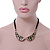 Gold Tone, Crystal Collar Necklace With Black Suede Cords - 40cm L/ 7cm Ext - view 3