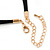 Gold Tone, Crystal Collar Necklace With Black Suede Cords - 40cm L/ 7cm Ext - view 7