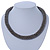 Statement Chunky Dim Grey Beaded Stretch Choker Necklace - 44cm L