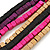 Multi-Strand Purple/ Black/ Magenta/ Beige Wood Bead Adjustable Cord Necklace - 46cm to 58cm L - view 3