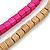 Multi-Strand Purple/ Black/ Magenta/ Beige Wood Bead Adjustable Cord Necklace - 46cm to 58cm L - view 4