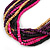 Multi-Strand Purple/ Black/ Magenta/ Beige Wood Bead Adjustable Cord Necklace - 46cm to 58cm L - view 6