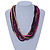Multi-Strand Purple/ Black/ Magenta/ Beige Wood Bead Adjustable Cord Necklace - 46cm to 58cm L - view 2