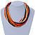 Multi-Strand Red/ Black/ Orange Wood Bead, Black Adjustable Cord Necklace - 46cm to 58cm L - view 2