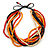 Multi-Strand Red/ Black/ Orange Wood Bead, Black Adjustable Cord Necklace - 46cm to 58cm L - view 4