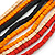 Multi-Strand Red/ Black/ Orange Wood Bead, Black Adjustable Cord Necklace - 46cm to 58cm L - view 5