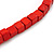 Multi-Strand Red/ Black/ Orange Wood Bead, Black Adjustable Cord Necklace - 46cm to 58cm L - view 6