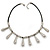 Silver Tone Teardrop Bead, Black Rubber Cord Necklace - 47cm L/ 4cm Ext - view 5