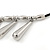 Silver Tone Teardrop Bead, Black Rubber Cord Necklace - 47cm L/ 4cm Ext - view 6
