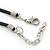 Silver Tone Teardrop Bead, Black Rubber Cord Necklace - 47cm L/ 4cm Ext - view 4