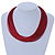 Multistrand Dark Red Silk Cord Necklace In Silver Tone - 50cm L - view 2
