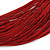 Multistrand Dark Red Silk Cord Necklace In Silver Tone - 50cm L - view 3