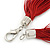 Multistrand Dark Red Silk Cord Necklace In Silver Tone - 50cm L - view 5