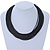 Multistrand Black Silk Cord Necklace In Silver Tone - 50cm L - view 2