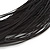 Multistrand Black Silk Cord Necklace In Silver Tone - 50cm L - view 3