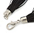 Multistrand Black Silk Cord Necklace In Silver Tone - 50cm L - view 5