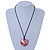 Red Resin Heart Pendant With Black Cotton Cord - 40cm/ 72cm Adjustable - view 3
