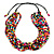 Multistrand Multicoloured Wood Bead, Black Adjustable Cord Necklace - 46cm to 58cm L