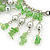 Light Green Glass Bead Bib Necklace With Black Faux Suede Cords - 46cm L - view 4