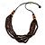 Multi-Strand Brown/ Cream Wood Bead Adjustable Cord Necklace - 68cm L - view 6