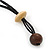 Multi-Strand Brown/ Cream Wood Bead Adjustable Cord Necklace - 68cm L - view 5